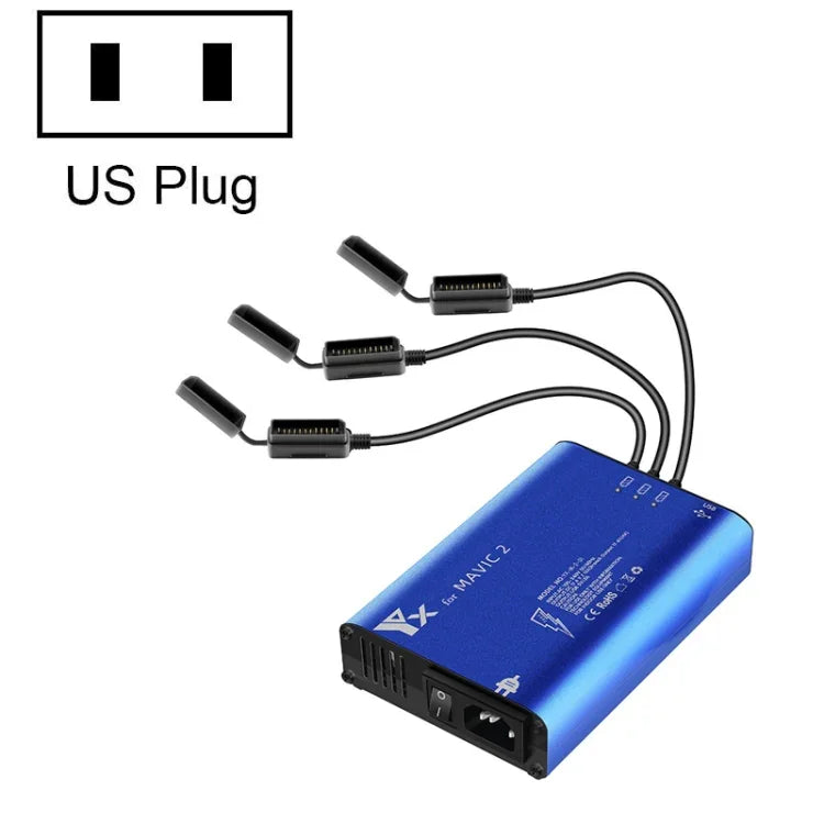 YX pour DJI MAVIC 2 Chargeur en alliage d'aluminium avec interrupteur, prise américaine