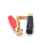2 pièces prise banane 4mm en L à 90 degrés, câble de haut-parleur en caoutchouc souple, tête banane pour haut-parleur