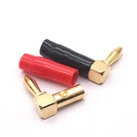2 pièces prise banane 4mm en L à 90 degrés, câble de haut-parleur en caoutchouc souple, tête banane pour haut-parleur