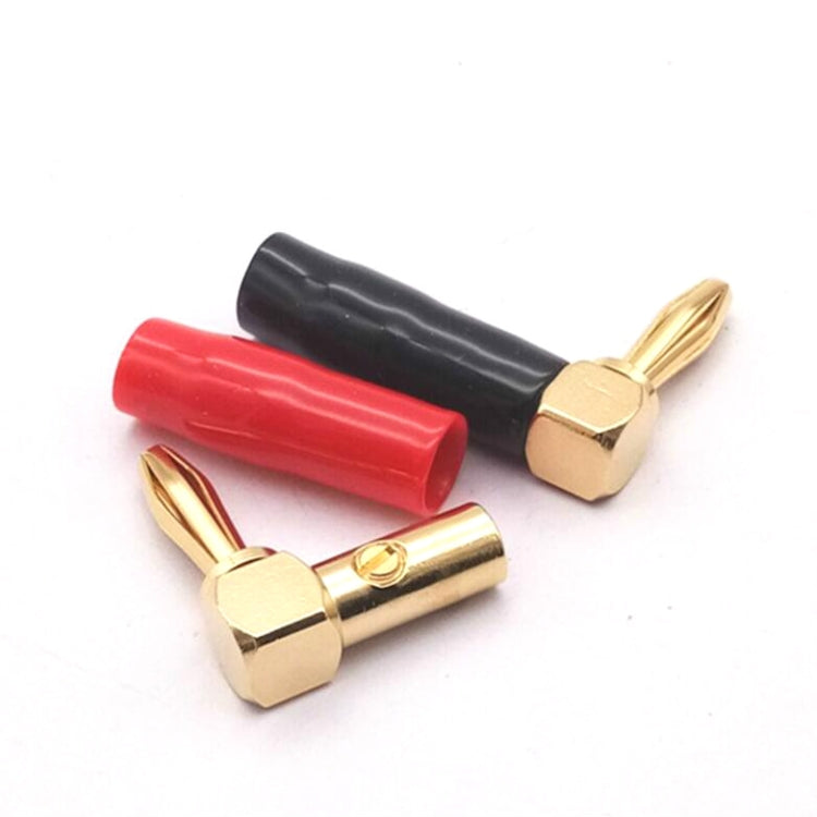 2 pièces prise banane 4mm en L à 90 degrés, câble de haut-parleur en caoutchouc souple, tête banane pour haut-parleur