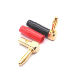 2 pièces prise banane 4mm en L à 90 degrés, câble de haut-parleur en caoutchouc souple, tête banane pour haut-parleur