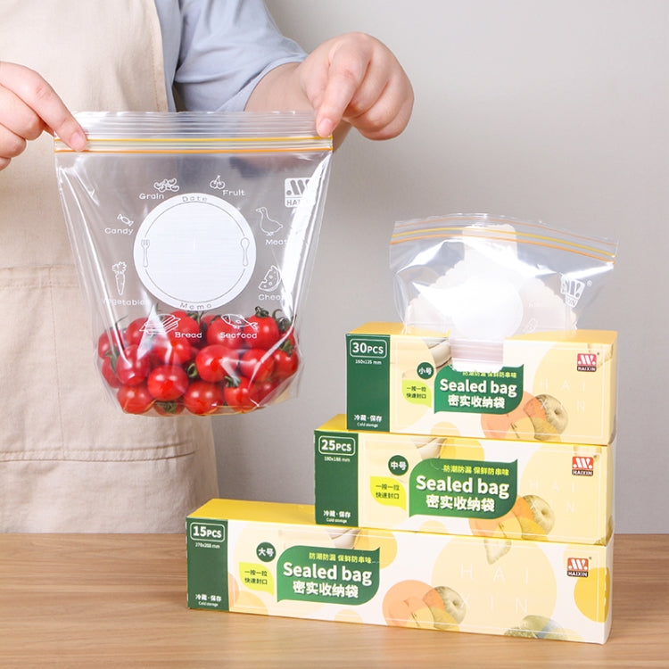 Sacs de conservation pour aliments frais, sacs de rangement pour réfrigérateur, en plastique épaissi, petit (30 pièces/lot), moyen (25 pièces/lot), grand (15 pièces/lot)