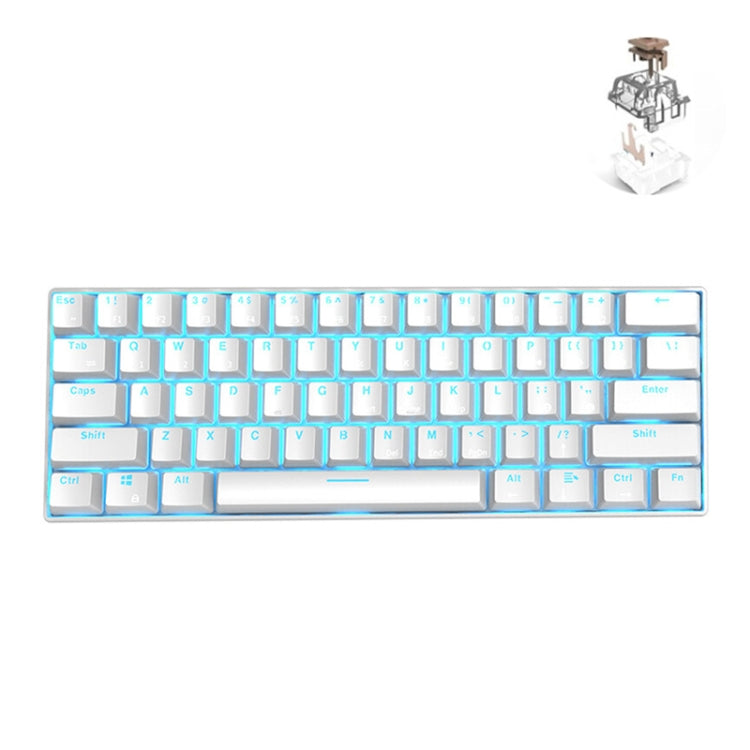 RK61 61 Touches Bluetooth / Modes sans fil doubles Tablette Clavier mécanique de jeu mobile, Longueur du câble: 1,5m, Axe de thé, Axe vert, Axe rouge