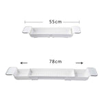Étagère de baignoire rétractable, égouttoir de baignoire en plastique, étagère de rangement de douche pour baignoire, blanc+gris