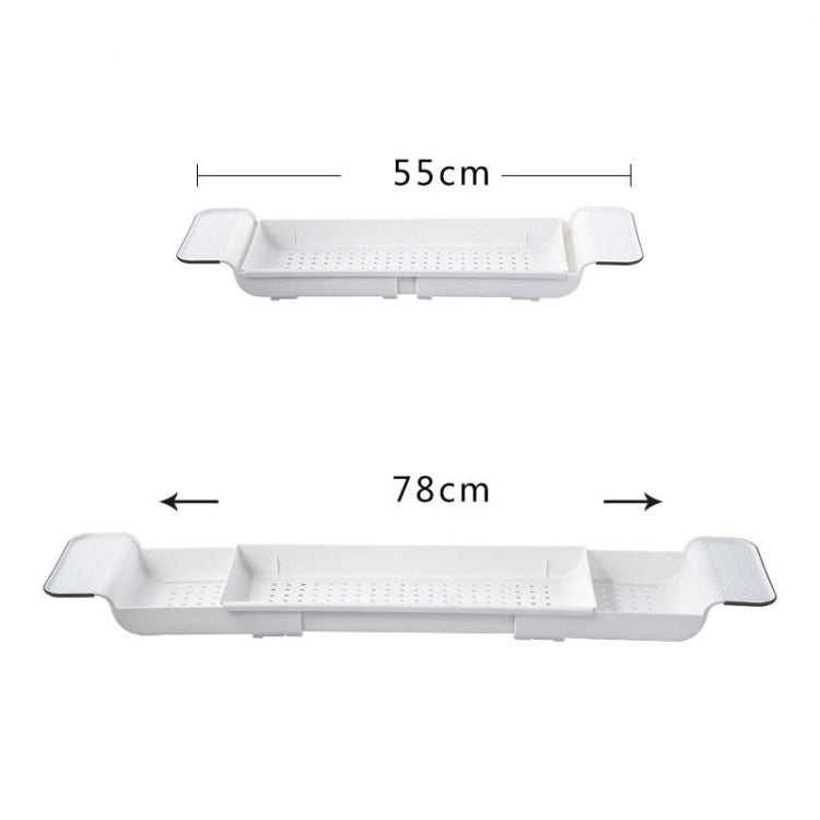 Étagère de baignoire rétractable, égouttoir de baignoire en plastique, étagère de rangement de douche pour baignoire, blanc+gris