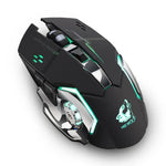 FREEDOM-WOLF X8 2400 DPI 6 boutons Souris de jeu mécanique lumineuse silencieuse sans fil 2,4 G avec chargement, X8 Noir, X8 Gris Métal, X8 Noir Étoilé