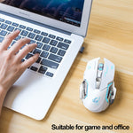 FREEDOM-WOLF X8 2400 DPI 6 boutons Souris de jeu mécanique lumineuse silencieuse sans fil 2,4 G avec chargement, X8 Noir, X8 Gris Métal, X8 Noir Étoilé