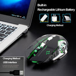 FREEDOM-WOLF X8 2400 DPI 6 boutons Souris de jeu mécanique lumineuse silencieuse sans fil 2,4 G avec chargement, X8 Noir, X8 Gris Métal, X8 Noir Étoilé