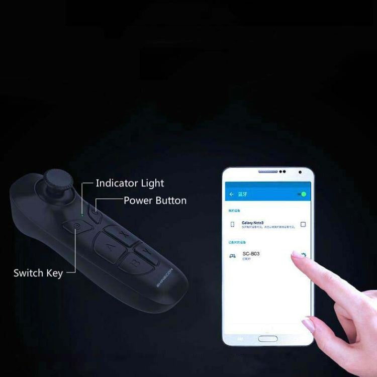 Lunettes VR avec télécommande, téléphone mobile Android, flip de page e-book, tournage de courtes vidéos, selfie, poignée Bluetooth
