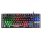 Clavier de jeu ZIYOULANG K16 87 touches colorées à lumière mixte pour ordinateur portable, longueur du câble : 1,5 m, K16