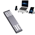 Support pour ordinateur portable en métal, support surélevé plat, pliable et de refroidissement, gris, argent