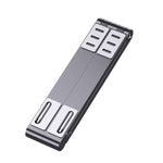 Support pour ordinateur portable en métal, support surélevé plat, pliable et de refroidissement, gris, argent