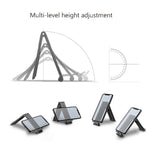 Support pour ordinateur portable en métal, support surélevé plat, pliable et de refroidissement, gris, argent