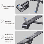 Support pour ordinateur portable en métal, support surélevé plat, pliable et de refroidissement, gris, argent