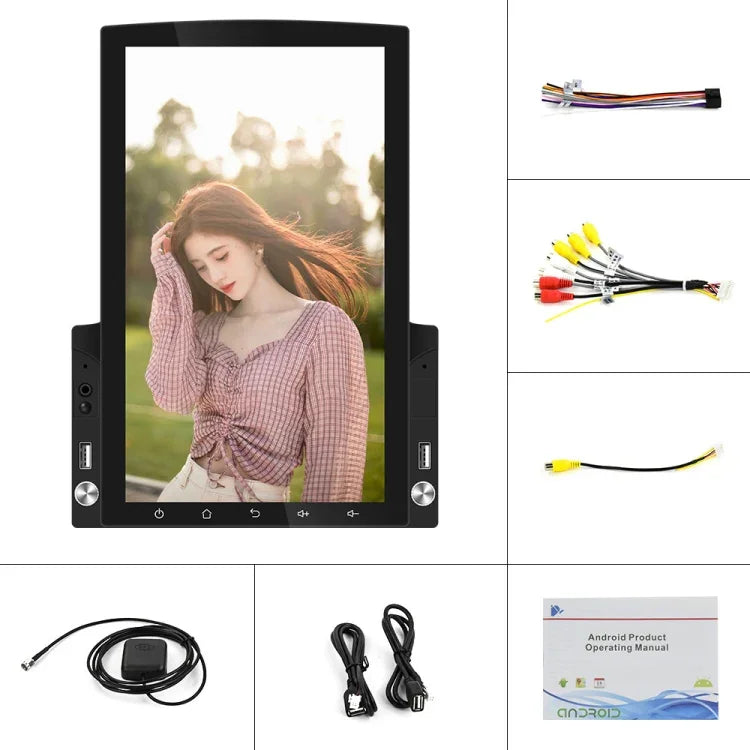 Lecteur MP5 de voiture à écran vertical HD 2,5D de 9,7 pouces avec navigation Android tout-en-un, Standard, Standard+Caméra 4 LED, Standard+Caméra 8 LED, Standard+Caméra 12 LED