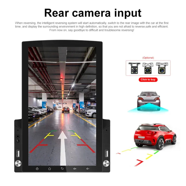 Lecteur MP5 de voiture à écran vertical HD 2,5D de 9,7 pouces avec navigation Android tout-en-un, Standard, Standard+Caméra 4 LED, Standard+Caméra 8 LED, Standard+Caméra 12 LED