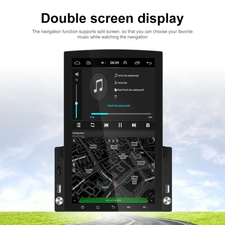 Lecteur MP5 de voiture à écran vertical HD 2,5D de 9,7 pouces avec navigation Android tout-en-un, Standard, Standard+Caméra 4 LED, Standard+Caméra 8 LED, Standard+Caméra 12 LED