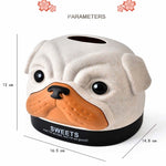 Boîte à mouchoirs créative en forme de chien Bobbi en blé, pour salon, chambre à coucher, boîte de rangement de papier toilette de bureau, vert, bleu, rose, beige