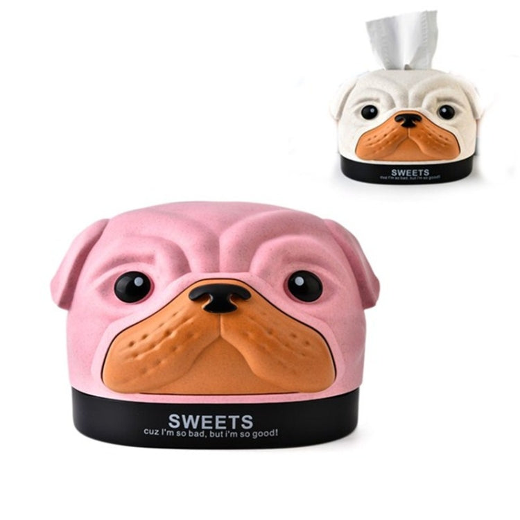 Boîte à mouchoirs créative en forme de chien Bobbi en blé, pour salon, chambre à coucher, boîte de rangement de papier toilette de bureau, vert, bleu, rose, beige