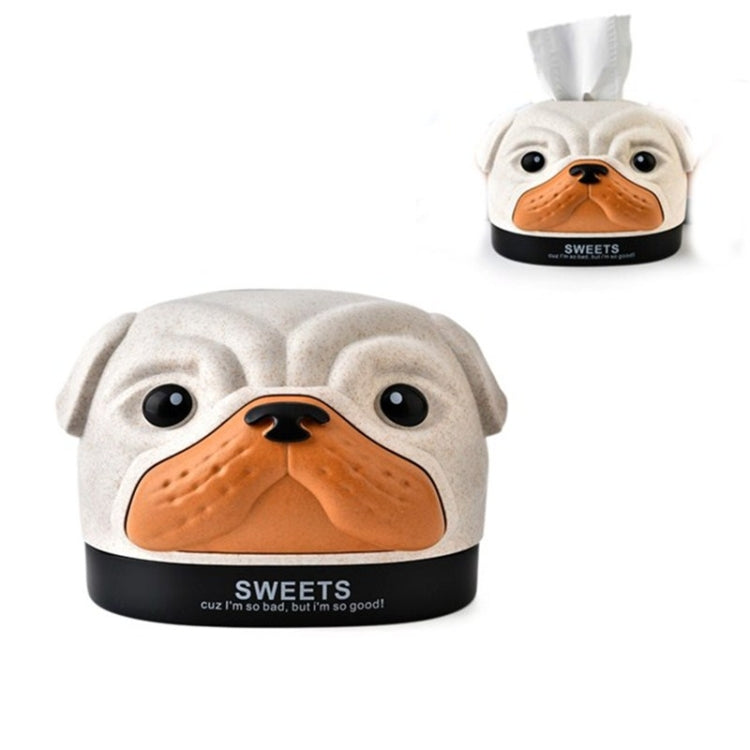 Boîte à mouchoirs créative en forme de chien Bobbi en blé, pour salon, chambre à coucher, boîte de rangement de papier toilette de bureau, vert, bleu, rose, beige
