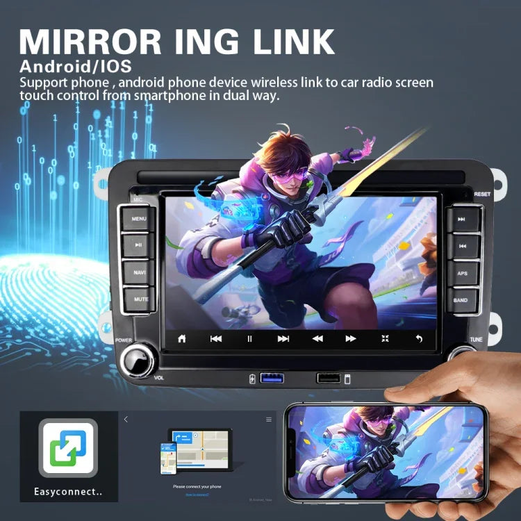 Convient au lecteur multimédia de voiture Volkswagen de 7 pouces, système de navigation intégré, Bluetooth, marche arrière, Android 10.0, 1+16G, 2+16G, 2+32G