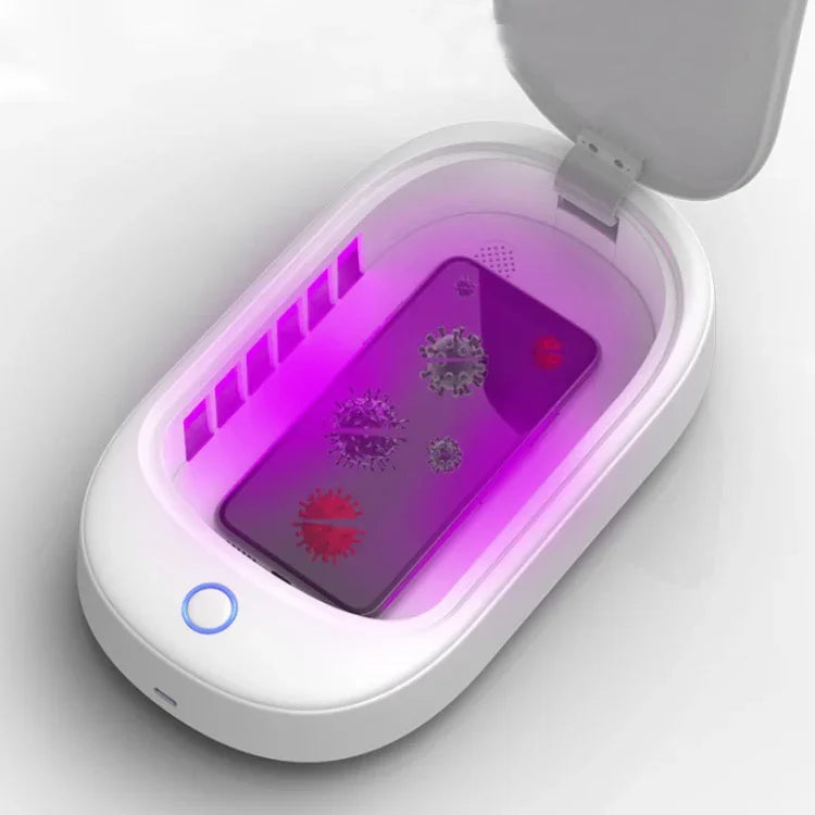 Boîte de stérilisation HE01, boîte de désinfection pour téléphone portable avec lampe de stérilisation UV UVC, couvercle gris, couvercle vert foncé