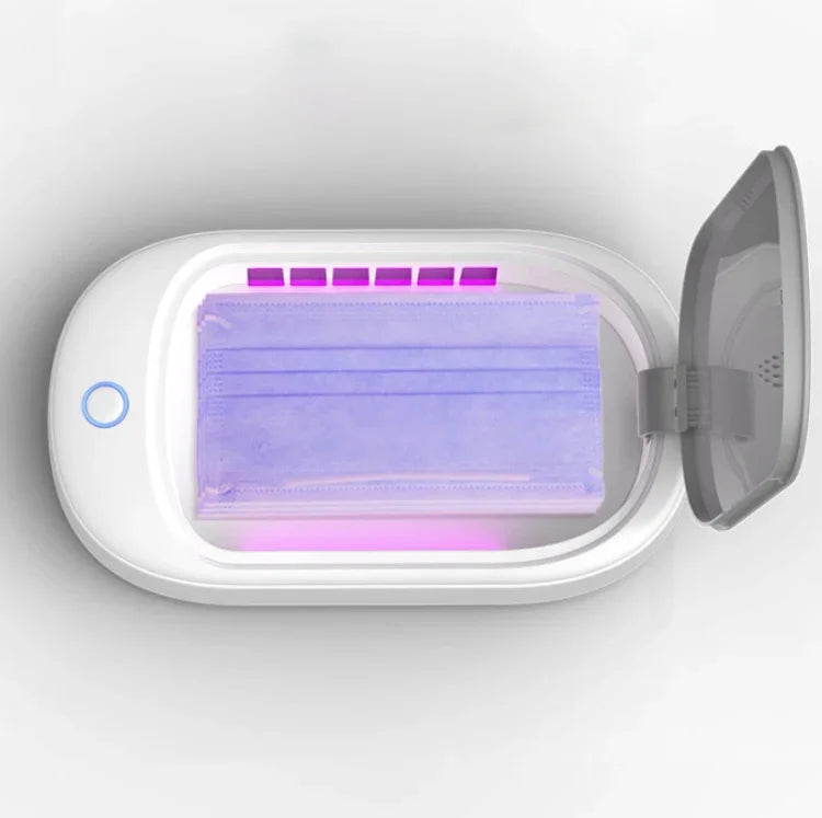 Boîte de stérilisation HE01, boîte de désinfection pour téléphone portable avec lampe de stérilisation UV UVC, couvercle gris, couvercle vert foncé