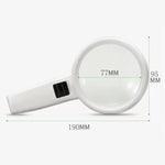 Loupe portative haute définition avec lumière LED, loupe de lecture et d'entretien pour personnes âgées, 95 mm 10x, 110 mm 30x double lentille