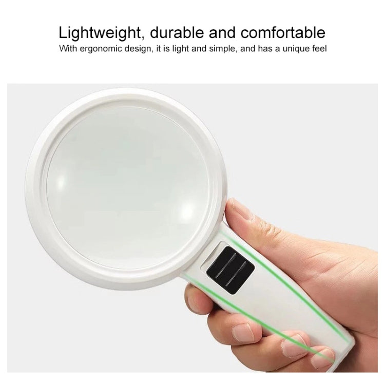 Loupe portative haute définition avec lumière LED, loupe de lecture et d'entretien pour personnes âgées, 95 mm 10x, 110 mm 30x double lentille