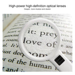 Loupe portative haute définition avec lumière LED, loupe de lecture et d'entretien pour personnes âgées, 95 mm 10x, 110 mm 30x double lentille