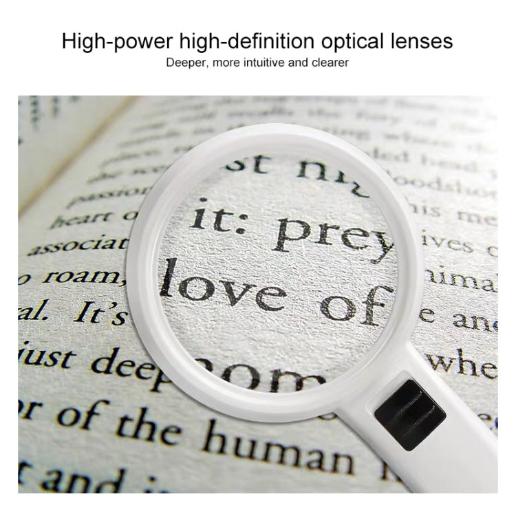 Loupe portative haute définition avec lumière LED, loupe de lecture et d'entretien pour personnes âgées, 95 mm 10x, 110 mm 30x double lentille