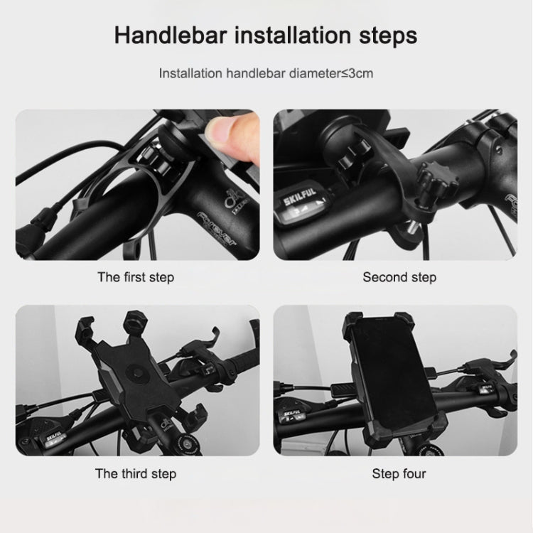 Support téléphone portable pour vélo électrique, rotation à 360 degrés, support réglable en quatre directions pour moto, guidon, rétroviseurs