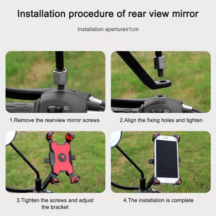 Support téléphone portable pour vélo électrique, rotation à 360 degrés, support réglable en quatre directions pour moto, guidon, rétroviseurs