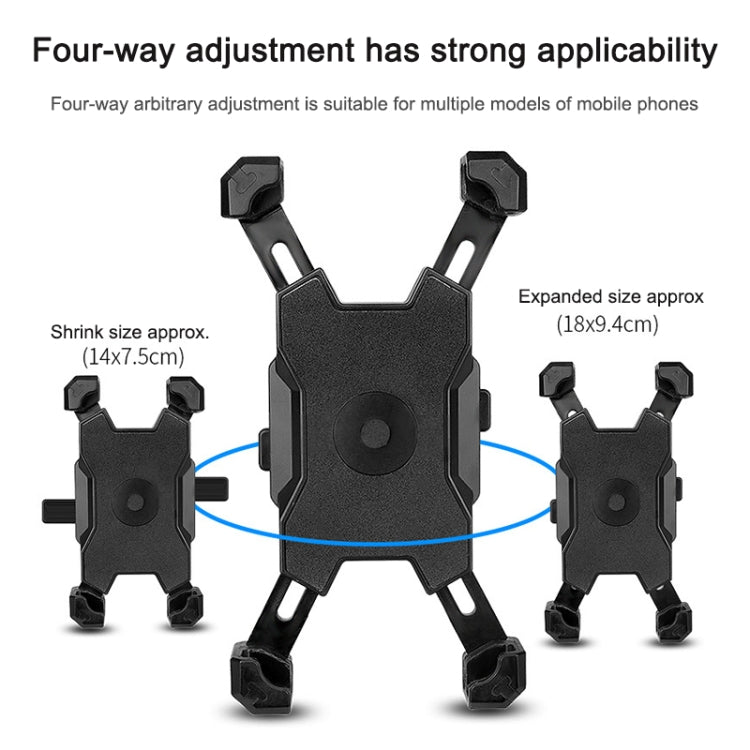 Support téléphone portable pour vélo électrique, rotation à 360 degrés, support réglable en quatre directions pour moto, guidon, rétroviseurs