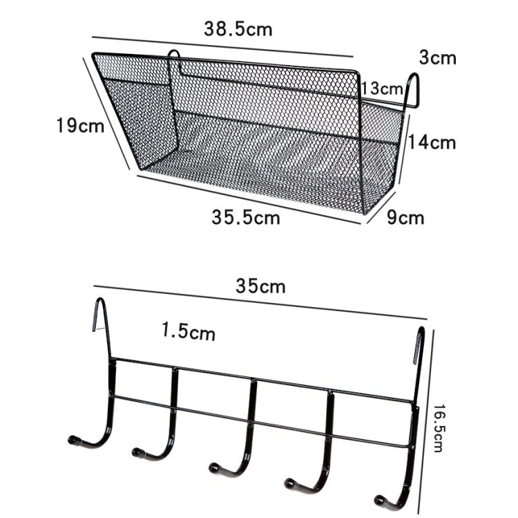 Rangement suspendu pour lit superposé, crochet de panier suspendu, panier suspendu noir + crochet noir, panier suspendu blanc + crochet blanc