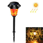 Lampe Solaire LED d'Extérieur pour Jardin et Pelouse, Effet Flamme Dynamique