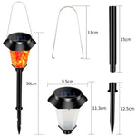 Lampe Solaire LED d'Extérieur pour Jardin et Pelouse, Effet Flamme Dynamique