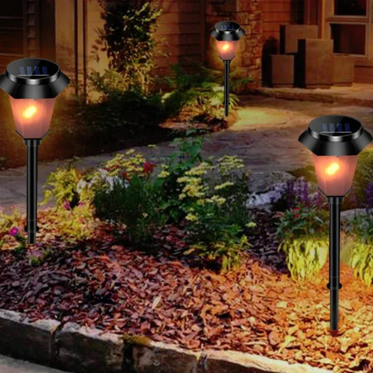 Lampe Solaire LED d'Extérieur pour Jardin et Pelouse, Effet Flamme Dynamique