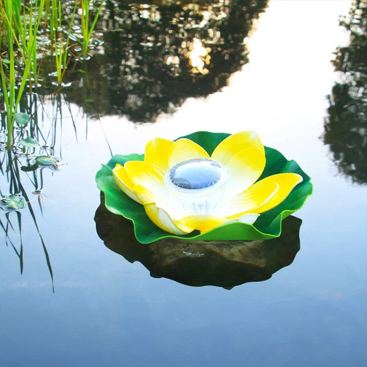 Solar Outdoor Waterproof Floating Light Garden Courtyard Lotus Light, Pink, Light Yellow, White, Purple, Red