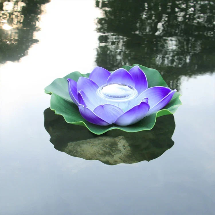 Solar Outdoor Waterproof Floating Light Garden Courtyard Lotus Light, Pink, Light Yellow, White, Purple, Red
