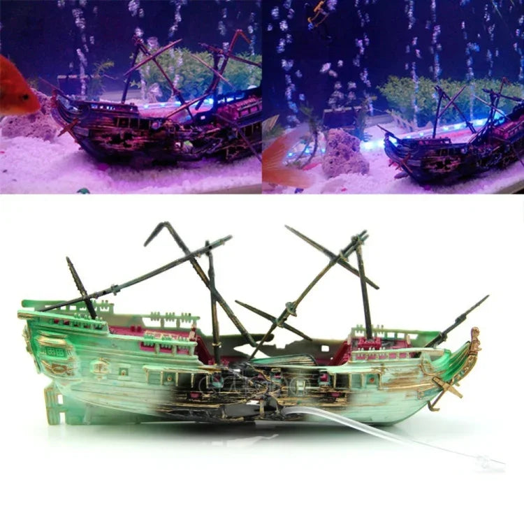 Décoration paysagère pour aquarium Aquarium Jouet d'oxygénation Épave pourrie, Jouet Épave pourrie