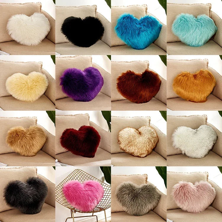 Coussin d'oreiller maison lavable sans noyau Housse d'oreiller en forme de cœur, 40x50cm