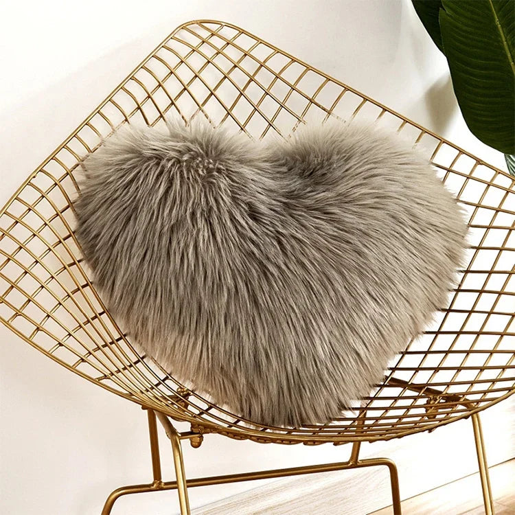Coussin d'oreiller maison lavable sans noyau Housse d'oreiller en forme de cœur, 40x50cm