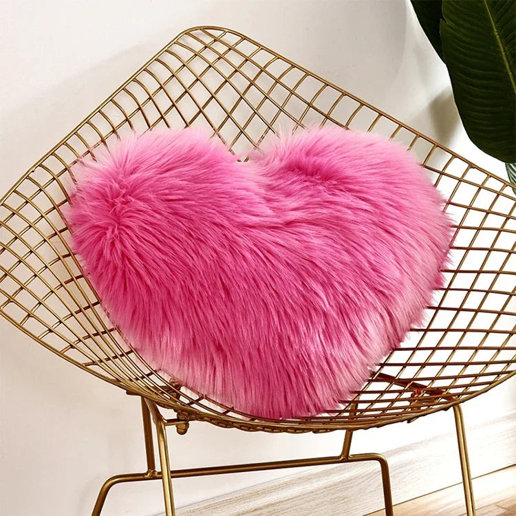 Coussin d'oreiller maison lavable sans noyau Housse d'oreiller en forme de cœur, 40x50cm