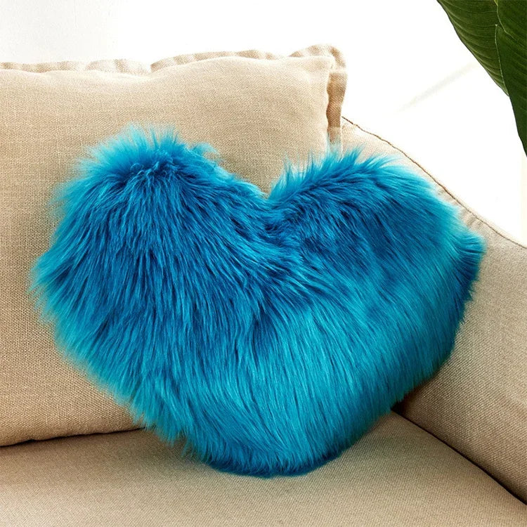 Coussin d'oreiller maison lavable sans noyau Housse d'oreiller en forme de cœur, 40x50cm