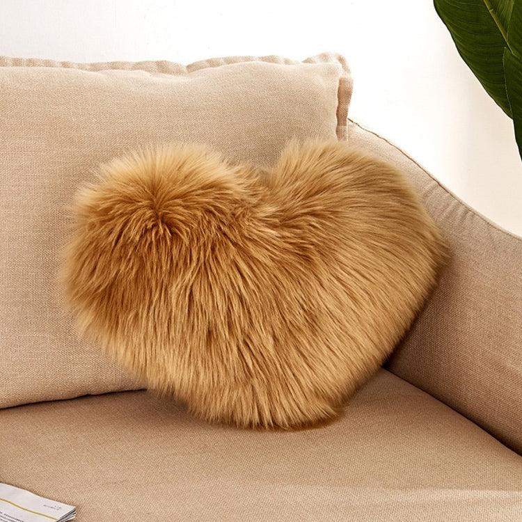 Coussin d'oreiller maison lavable sans noyau Housse d'oreiller en forme de cœur, 40x50cm