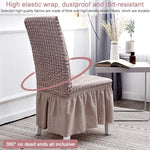 Housse de chaise jupe à bulles élastique universelle pour siège tabouret, housse en tissu à carreaux, taille universelle