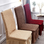 Housse de chaise jupe à bulles élastique universelle pour siège tabouret, housse en tissu à carreaux, taille universelle