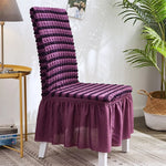 Housse de chaise jupe à bulles élastique universelle pour siège tabouret, housse en tissu à carreaux, taille universelle