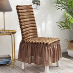 Housse de chaise jupe à bulles élastique universelle pour siège tabouret, housse en tissu à carreaux, taille universelle